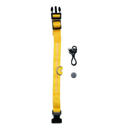 Svítící LED obojek pro psy - Firefly Z1 - USB dobíjení - žlutý