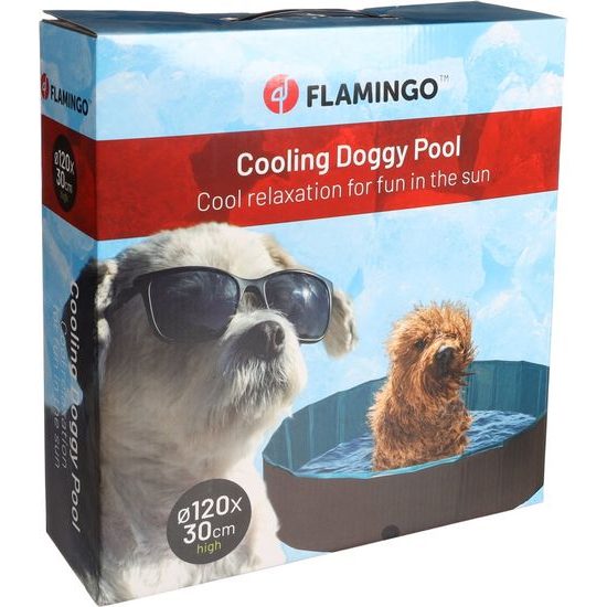 Swimming pool Splash Round Blue &amp; Dark grey - Bazén pro psy - modro-šedý - ? 120 x 30 cm (M)