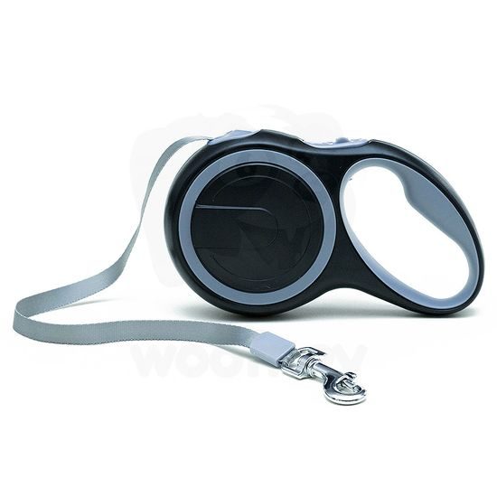 Samonavíjecí vodítko pro psy - Flexi Walk - černá, pásek 5m/20 kg (L)