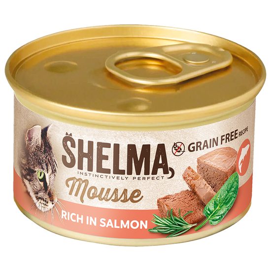 85g Shelma konzerva kocka losos,špenát,rozmarýn