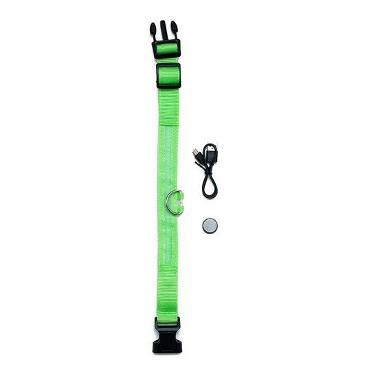 Svítící LED obojek pro psy - Firefly Z1 - USB dobíjení - zelený