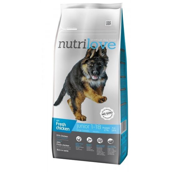 Nutrilove GRANULE pro psy Junior Large Breed s čerstvým kuřecím 12kg