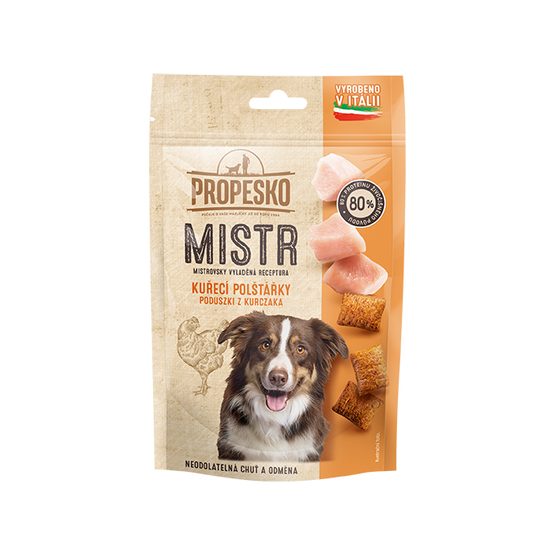 60g Propesko Mistr snack pes kuřecí, sýr polštářky