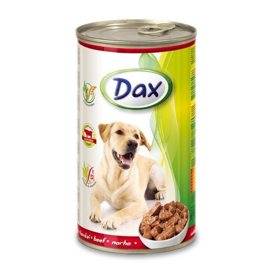 DAX PES 1240g HOVĚZÍ konzerva kousky