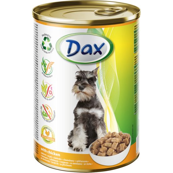 DAX PES 415g KUŘECÍ konzerva kousky