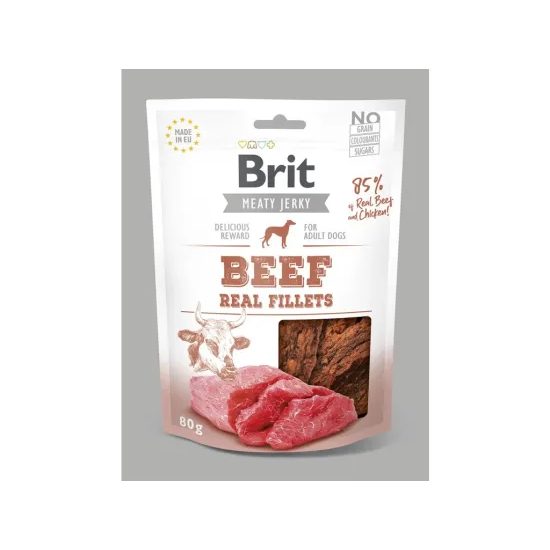 Brit Jerky Beef Fillets 80g