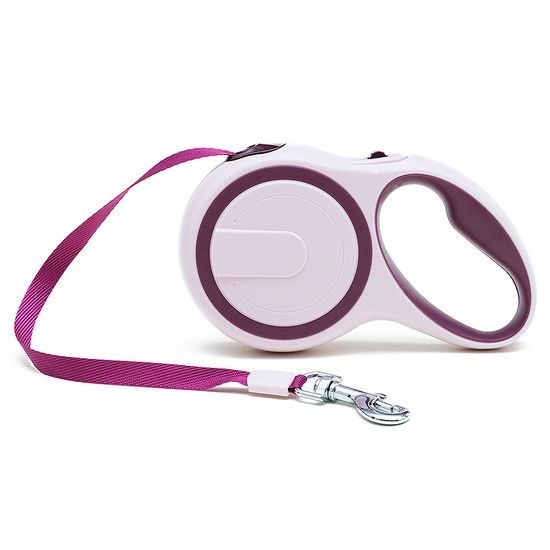 Samonavíjecí vodítko pro psy - Flexi Walk - vínová, pásek 5m/20 kg (L)