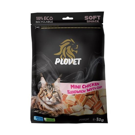 Plovet Mini Kuřecí Sendvič s Treskou 50g