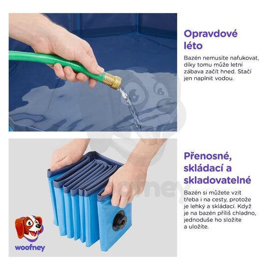 Flamingo Pet Pool Doggy Splatter - Bazén pro psy - modrý - ? 120 x 30 cm (M)