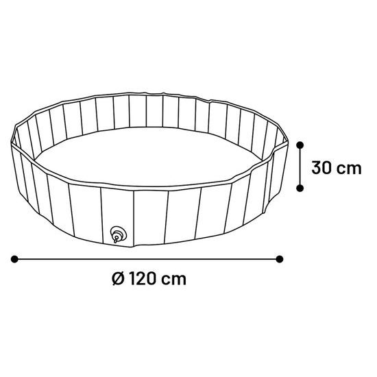 Swimming pool Splash Round Blue &amp; Dark grey - Bazén pro psy - modro-šedý - ? 120 x 30 cm (M)