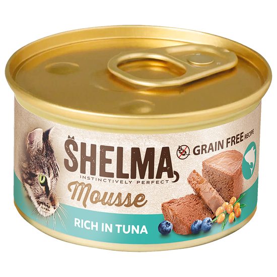 85g Shelma konzerva kocka tunák,boruvky,rakytník