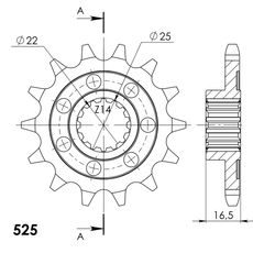 Reťazové koliečko SUPERSPROX CST-4054:14 14T, 525