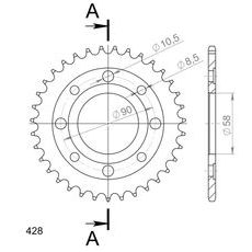 Reťazová rozeta SUPERSPROX RFE-269:35-BLK čierna 35T, 428
