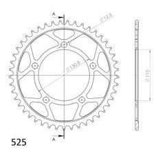 Reťazová rozeta SUPERSPROX RFE-7:45-BLK čierna 45T, 525