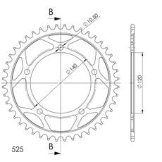 Reťazová rozeta SUPERSPROX RFE-1792:44-BLK čierna 44T, 525