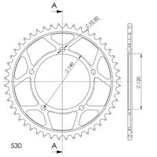 Reťazová rozeta SUPERSPROX RFE-1800:47-BLK čierna 47T, 530