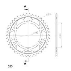 Reťazová rozeta SUPERSPROX RFE-867:42-BLK čierna 42T, 525