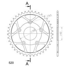 Reťazová rozeta SUPERSPROX RFE-701:41-BLK čierna 41T, 520