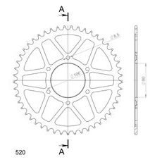 Reťazová rozeta SUPERSPROX RFE-22:49-BLK čierna 49T, 520