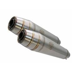 Dual universal silencer kit GPR DEEPTONE CAFE.17.DE Brushed Stainless steel without link pipes
