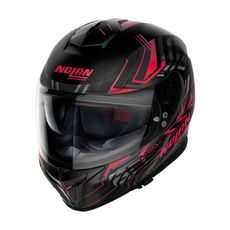 Moto helma Nolan N80-8 Turbolence N-com Flat Black/Red 79