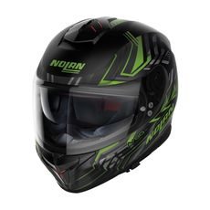 Moto helma Nolan N80-8 Turbolence N-com Flat Black/Green