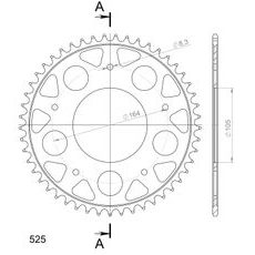 Reťazová rozeta SUPERSPROX RFE-6604:49-BLK čierna 49T, 525