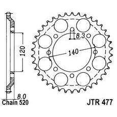 Reťazová rozeta JT JTR 477-43 43T, 520
