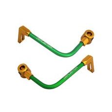 Lever guard ACCOSSATO with green hose and joint right + left, aluminium