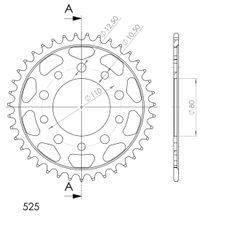 Reťazová rozeta SUPERSPROX RFE-1332:39-BLK čierna 39T, 525
