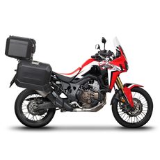 Kompletná sada bočných čiernych hliníkových kufrov SHAD TERRA BLACK, 36/47 l litrov, vrátane montážnej sady SHAD HONDA CRF 1100 Africa Twin