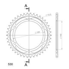 Reťazová rozeta SUPERSPROX RFE-502:42-BLK čierna 42T, 530