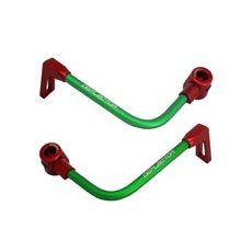 Lever guard ACCOSSATO with green hose and joint right + left, aluminium