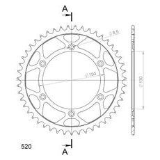 Reťazová rozeta SUPERSPROX RFE-245:47-BLK čierna 47T, 520
