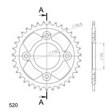 Reťazová rozeta SUPERSPROX RFE-247:35-BLK čierna 35T, 520