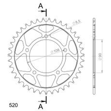 Reťazová rozeta SUPERSPROX RFE-18:39-BLK čierna 39T, 520
