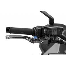 Páčka brzdy bez adaptéra PUIG 4.0 414PNA výsuvné skladacie strieborná/modrá