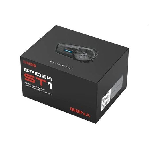 SENA MOTORCYCLE INTERCOM SPIDER ST1 MESH 2.0 DO 2000M (MAXIMÁLNE 8000M) S HD REPRODUKTORMI A SÚPRAVOU UNIVERZÁLNYCH MIKROFÓNOV (BEZ FM RÁDIA) (2 SÚPRAVY)