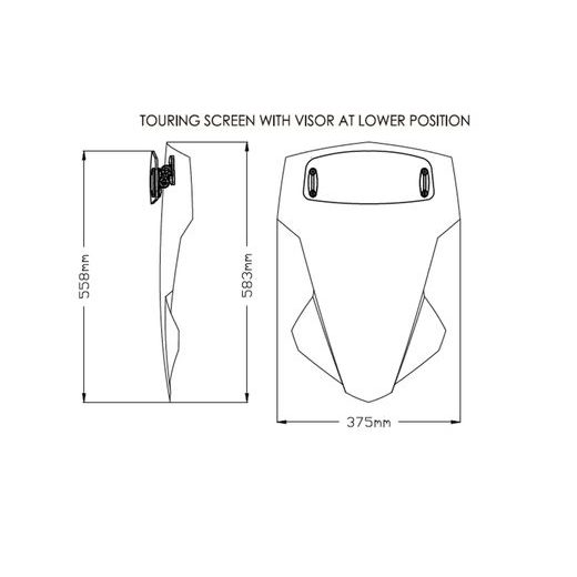 Plexi štít PUIG TOURING WITH VISOR 20435H dymové