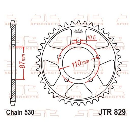 Reťazová rozeta JT JTR 829-44 44T, 530