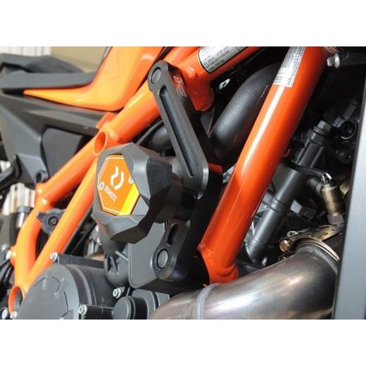 Crash sliders RDMOTO KTM13N black polyamide with orange caps