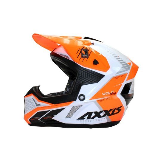 Motokrosová helma AXXIS WOLF ABS star track A4 lesklá fluor oranžová S