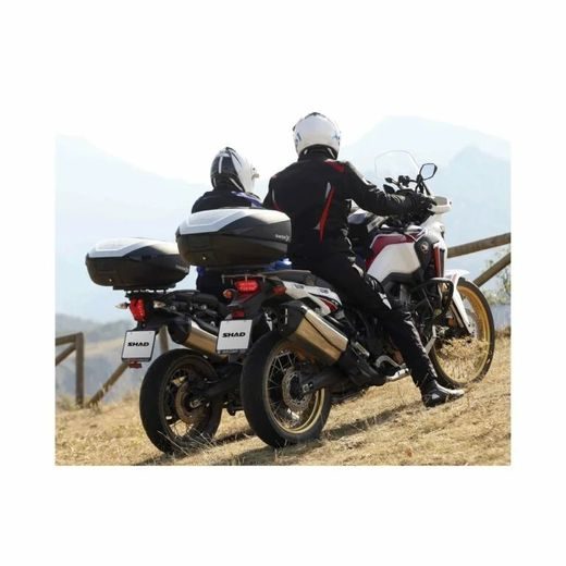 Vrchný kufor na motorku SHAD SH59X D0B59200 čierny s hliníkovým krytom (expandable concept) with PREMIUM SMART lock and backrest