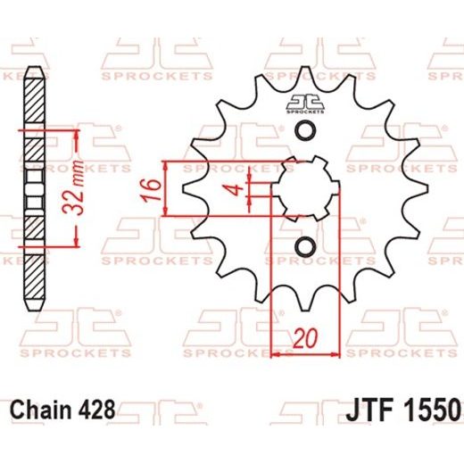 Reťazové koliečko JT JTF 1550-13 13T, 428
