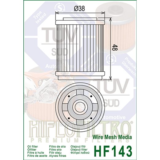 Olejový filter HIFLOFILTRO HF143