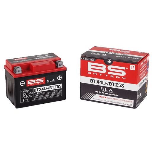 V továrni aktivovaný akumulátor BS-BATTERY BTX4L+ / BTZ5S (FA) (YTX4L (FA)) SLA