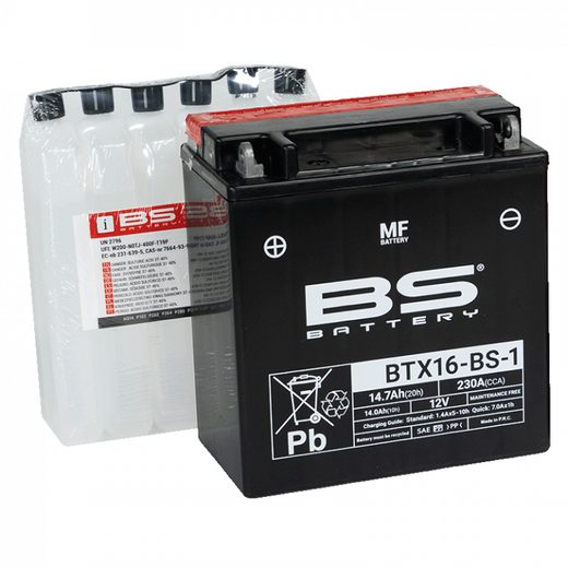 Bezúdržbový motocyklový akumulátor BS-BATTERY BTX16-BS-1 (YTX16-BS-1)