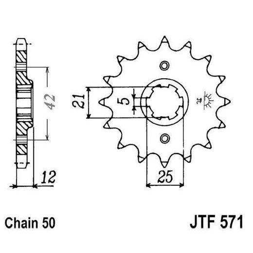 Reťazové koliečko JT JTF 571-16 16T, 530