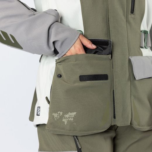 Women's laminated jacket iXS VENTURE-STX 1.0 X2-011605 light grey-olive D5XL