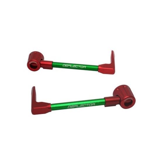 Lever guard ACCOSSATO with green hose and joint right + left, aluminium